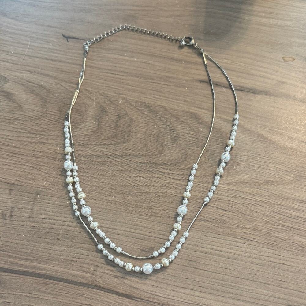 Elegant Silver and Gold Beaded Necklace